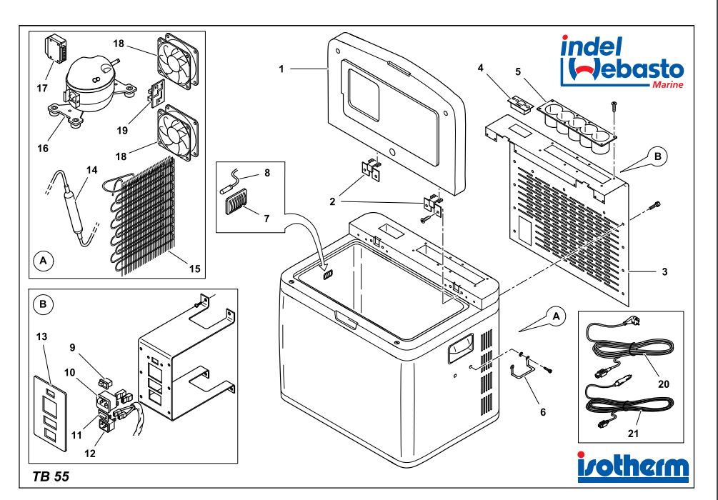 Isotherm Travel Box 55 Spare Parts