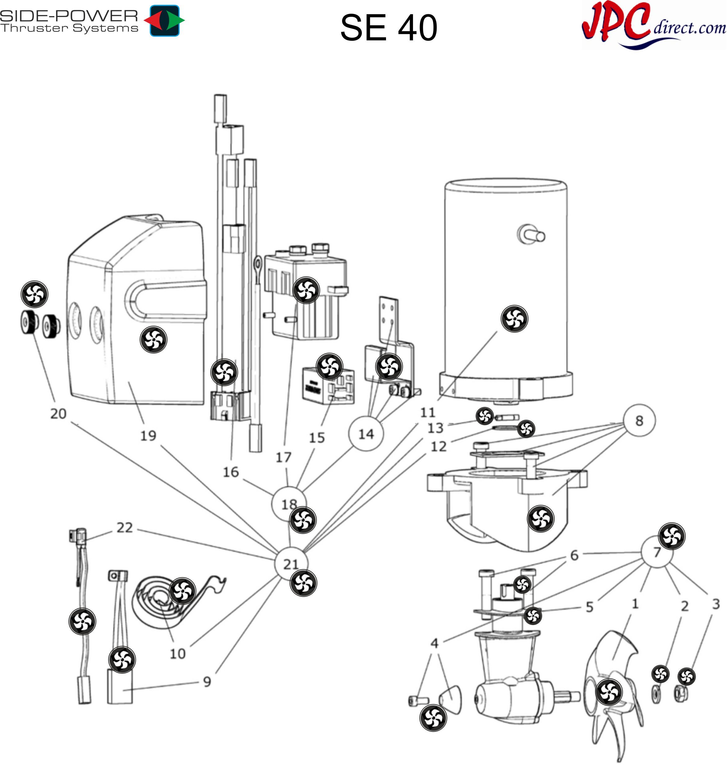 Spare Parts for the Side-Power SE40 Thruster