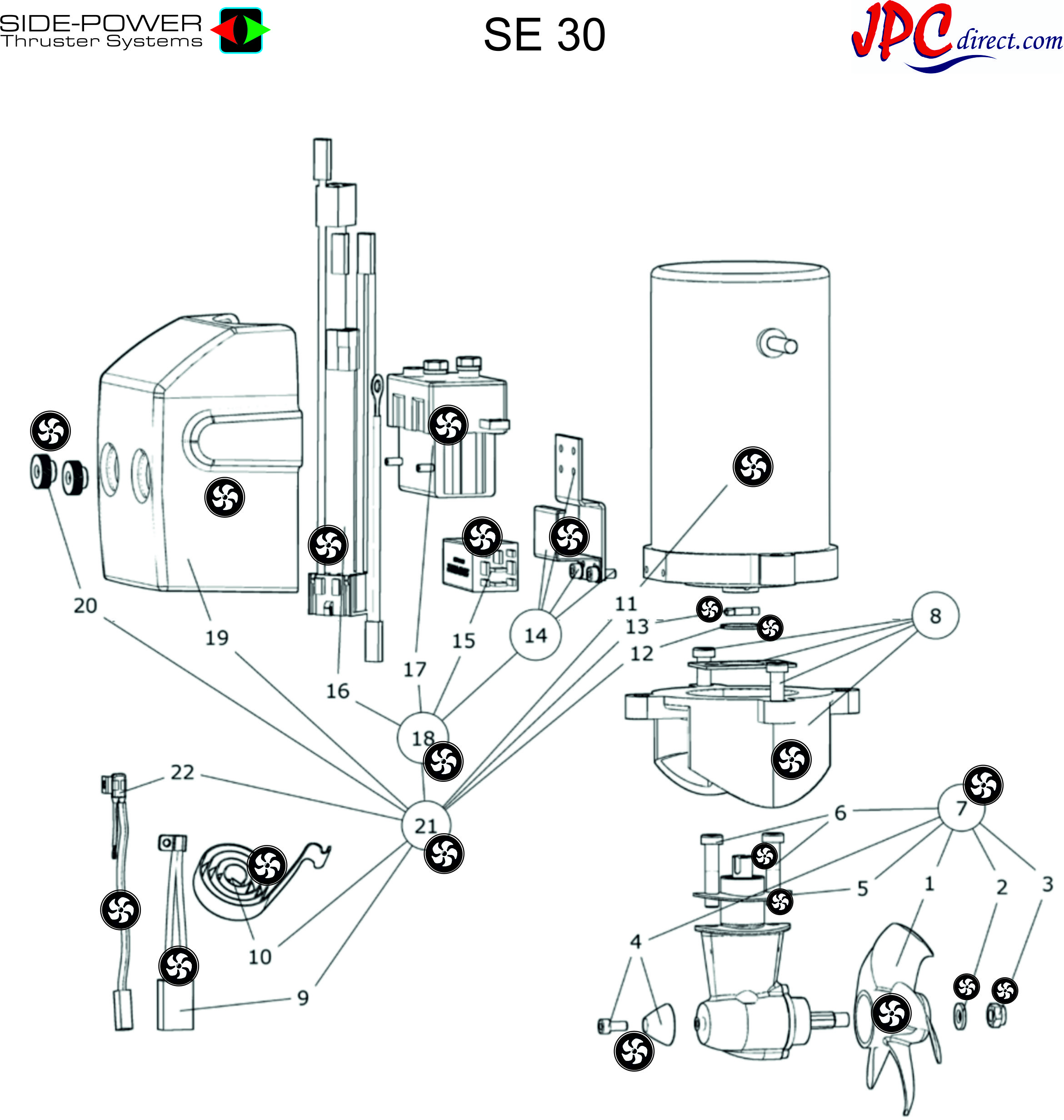 Spare Parts for the Side-Power SE30 Thruster